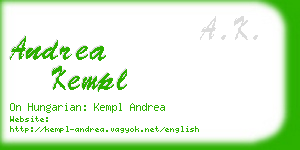 andrea kempl business card